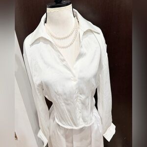 Astr Classic White Button Down Shirt